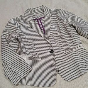 White and black blazer